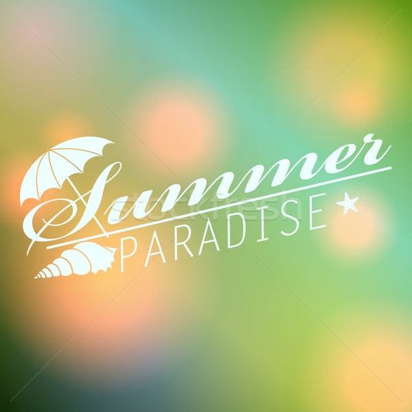 Colorful blurred hipster summer background with text Stock photo © glyph