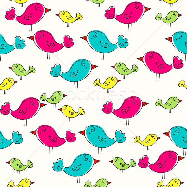 Cute birds seamless background Stock photo © glyph