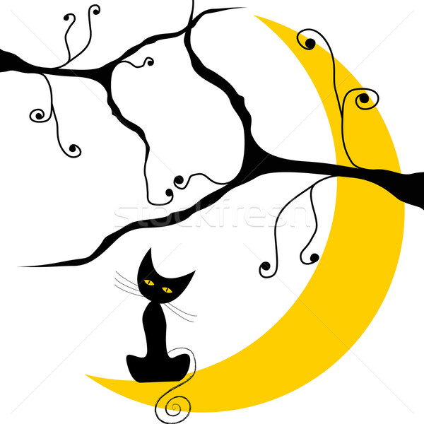 Cute halloween ilustracja wektora drzewo strony Zdjęcia stock © glyph
