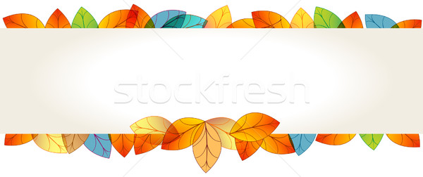 Colorido hojas de otoño banner vector dibujado a mano estilo Foto stock © glyph