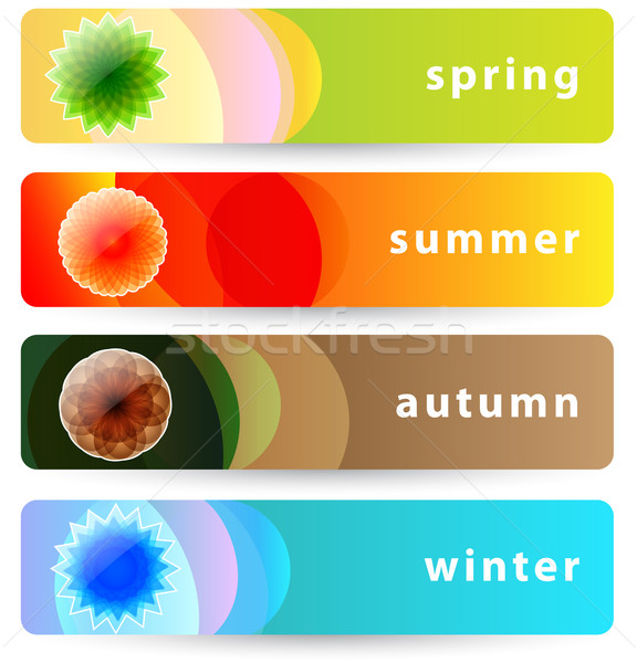 Set of horizontal four seasons banners Stock photo © glyph