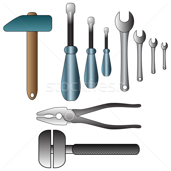 Set of detailed tools illustration Stock photo © glyph