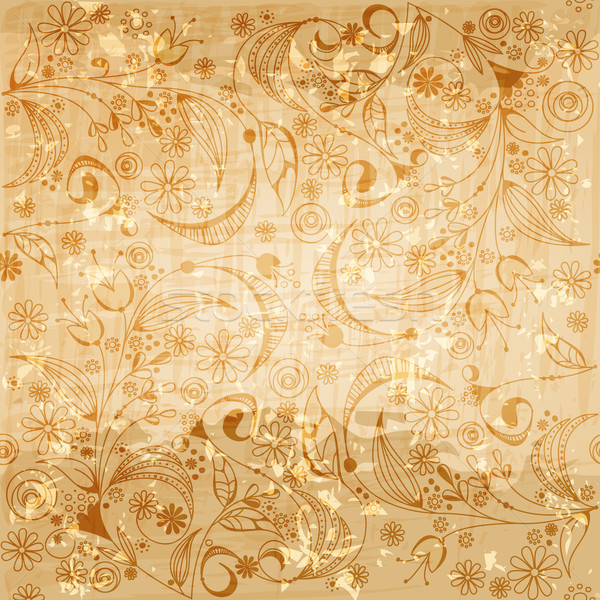 Seamless Vintage Floral Background Vector Illustration C Glyph