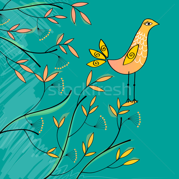 Cute verano aves ilustración vector dibujado a mano Foto stock © glyph