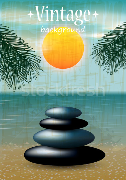 Retro playa ilustración vector verano océano Foto stock © glyph