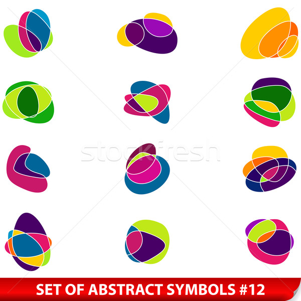 Set of colored abstract symbols Stock photo © glyph
