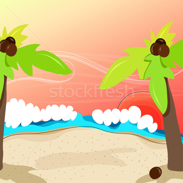 Cute tropical beach Stock photo © glyph