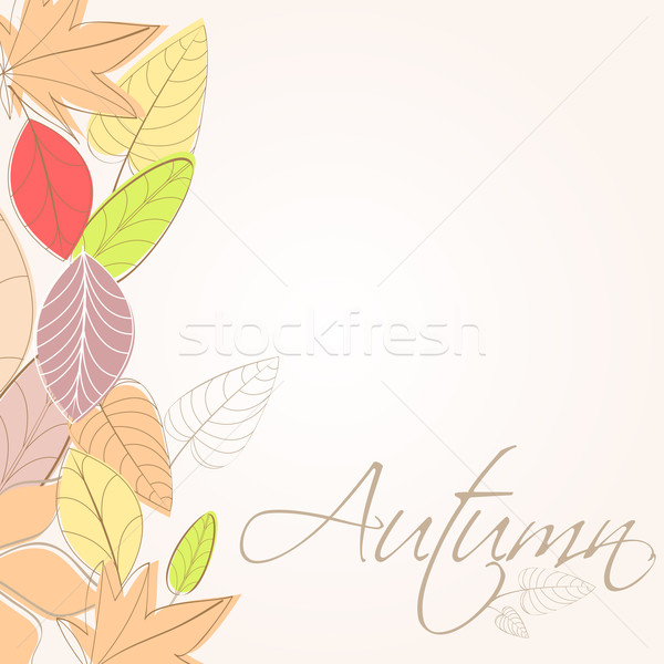 Stok fotoğraf: Zarif · sonbahar · yaprakları · örnek · vektör · soyut · yaprak
