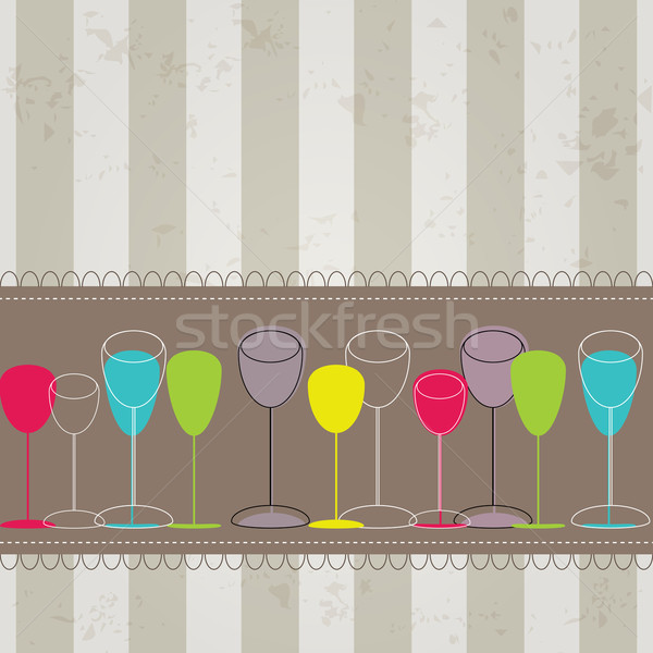 Stockfoto: Elegante · kleurrijk · flessen · bril · illustratie · vector