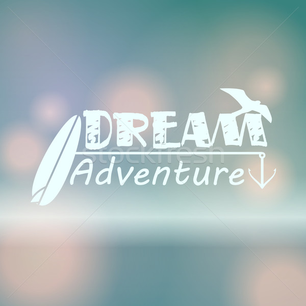 Colorful blurred hipster summer background with text Stock photo © glyph