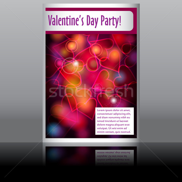 Valentine's Day flyer with glittering rainbow lights Stock photo © glyph