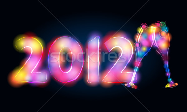 New Year's illustration made of light Stock photo © glyph