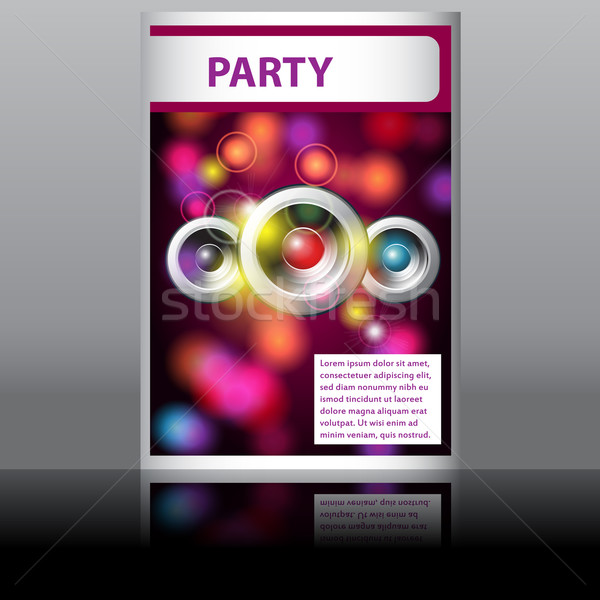 Music flyer with glittering rainbow lights Stock photo © glyph