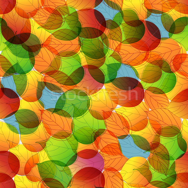 vector seamless cute, colorful, hand drawn style autumn leaves