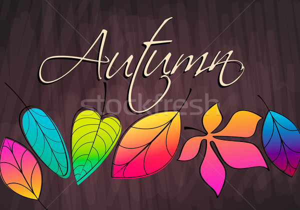 Cute hojas de otoño vector dibujado a mano estilo ilustración Foto stock © glyph