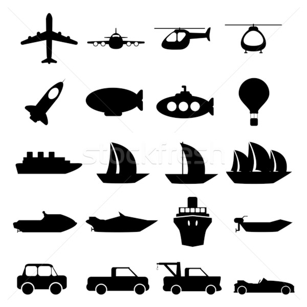 Large set of transportation icons Stock photo © glyph