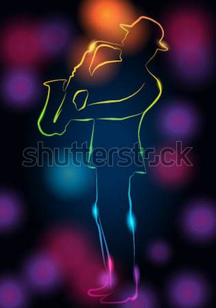 Dansen meisje silhouet licht vector kleurrijk Stockfoto © glyph