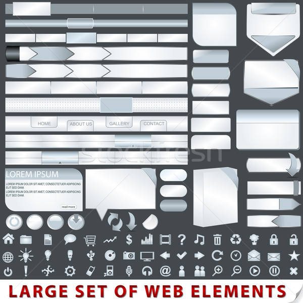 Large set of web design elements Stock photo © glyph