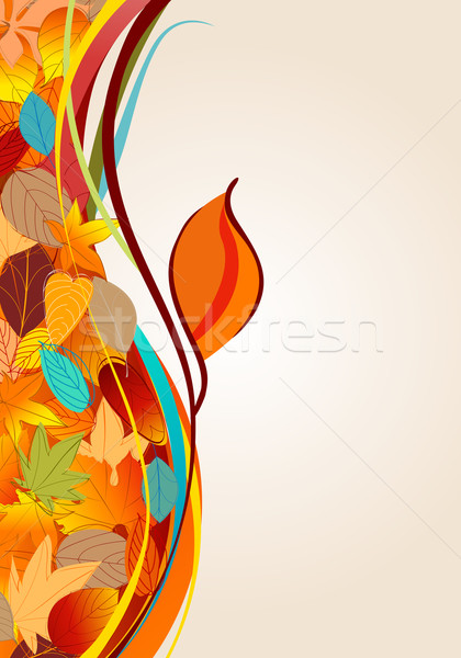 Colorido hojas de otoño ilustración vector cute dibujado a mano Foto stock © glyph