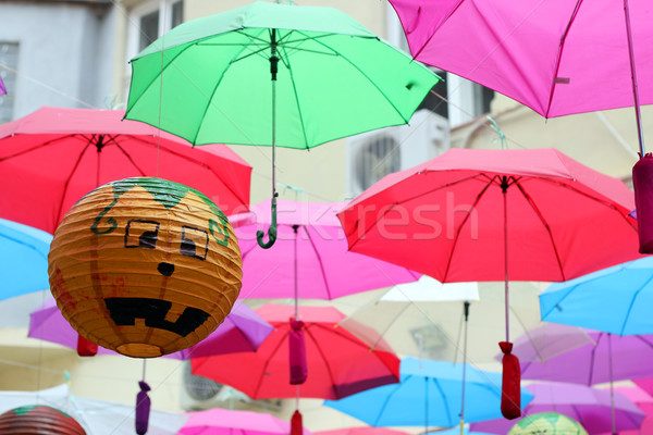 Halloween lampion and umbrellas Stock photo © goce