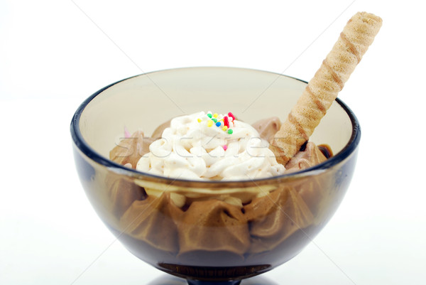 Dondurma gofret yakın detay gıda cam Stok fotoğraf © goce