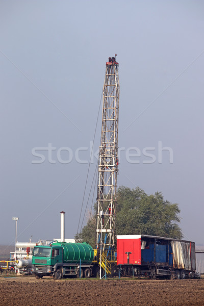 land oil drilling rig on oilfield Stock photo © goce