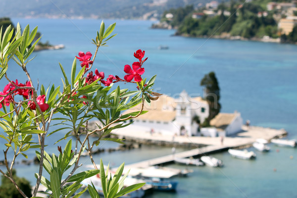 Vlacherna monastery Corfu island Greece summer season Stock photo © goce