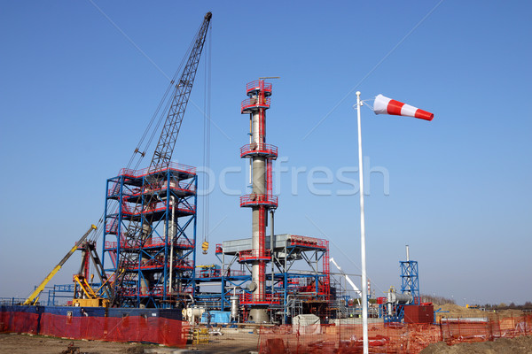 Zdjęcia stock: Nowego · fabryki · budowa · Żuraw · oleju · roślin