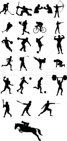 sport icons and silhouette Stock photo © goce