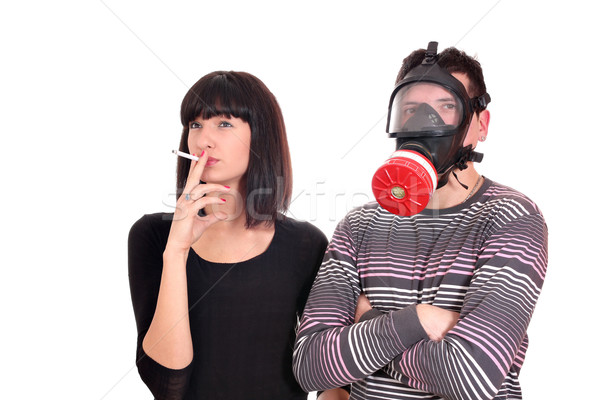 Dohányozni tilos nő egészség fiatal női fehér Stock fotó © goce