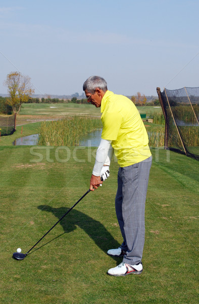 senior golf player ready for hit Stock photo © goce