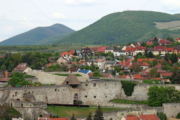 fortress houses and hills Eger Hungary Stock photo © goce