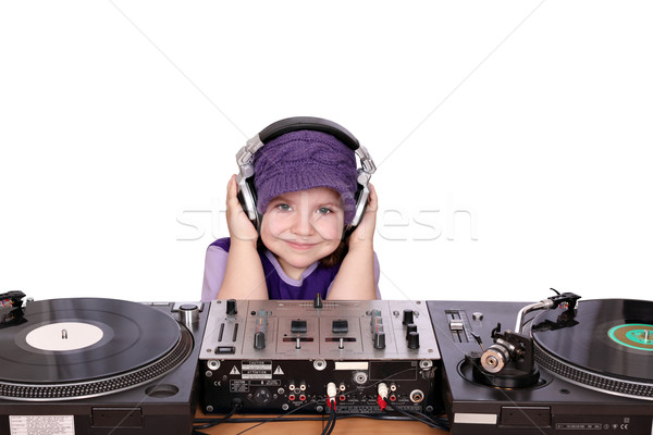 Kleines Mädchen Musik Mädchen Kind Schönheit Spaß Stock foto © goce