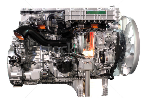 LKW Dieselmotor isoliert weiß Macht Stahl Stock foto © goce