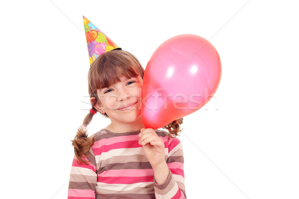 happy little girl with balloon birthday party Stock photo © goce