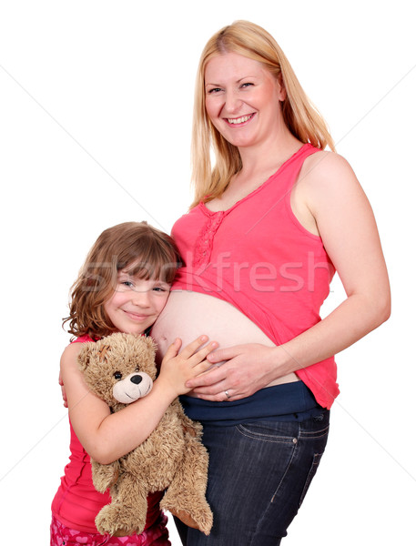 [[stock_photo]]: Heureux · enceintes · mère · fille · bébé · beauté