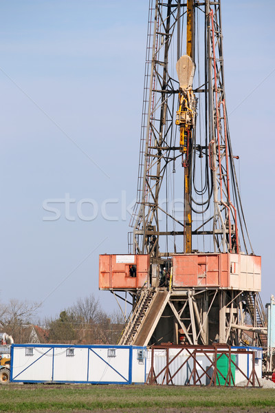 oil drilling rig and equipment on field Stock photo © goce