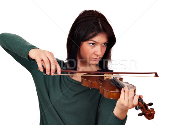 beautiful girl play violin studio shot Stock photo © goce
