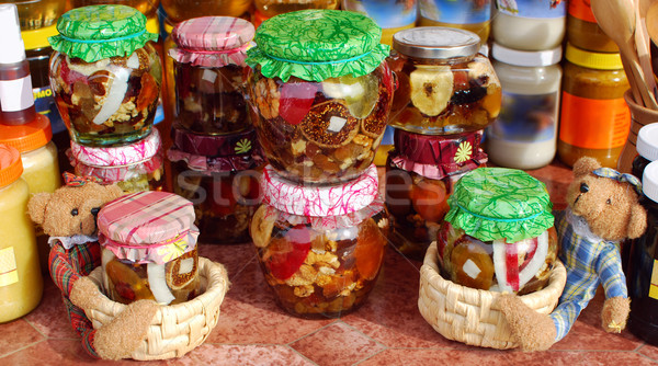 Stock photo: honey and candied fruit