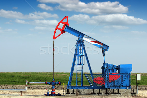 oil industry pump jack on oilfield Stock photo © goce