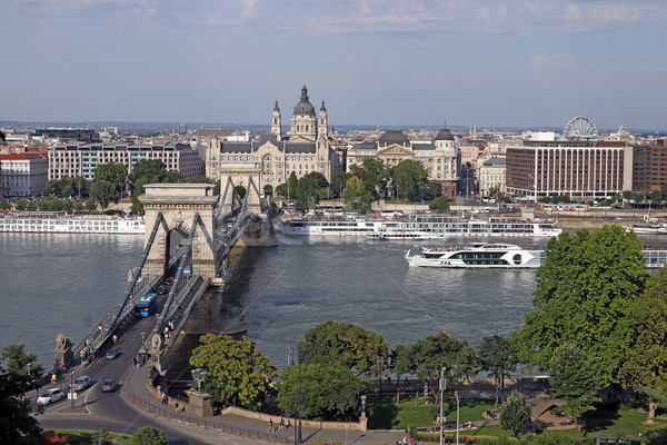 Cadena puente danubio río Budapest ciudad Foto stock © goce