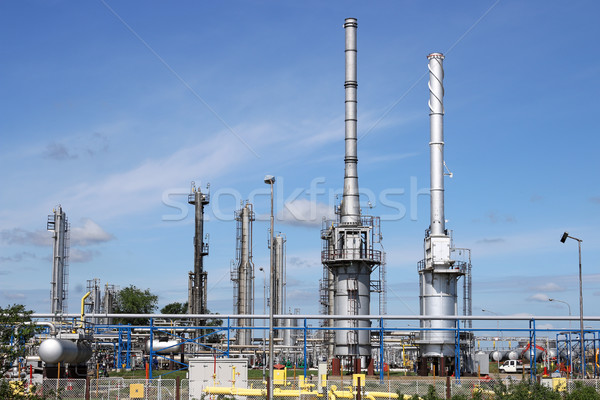oil refinery with workers petrochemical industry Stock photo © goce