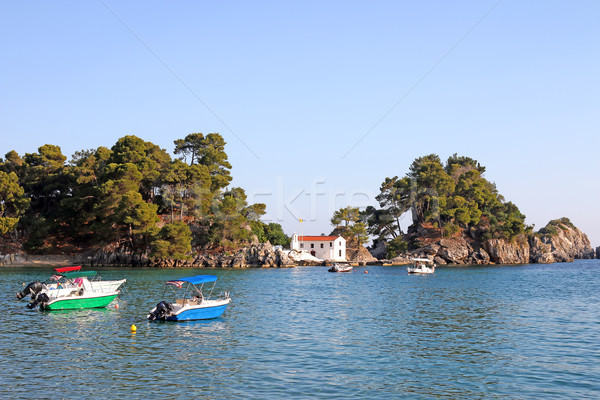 Peu orthodoxe église île eau mer [[stock_photo]] © goce