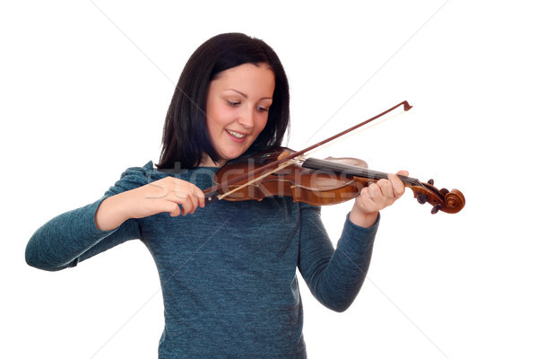 Giocare violino bianco donna bellezza Foto d'archivio © goce