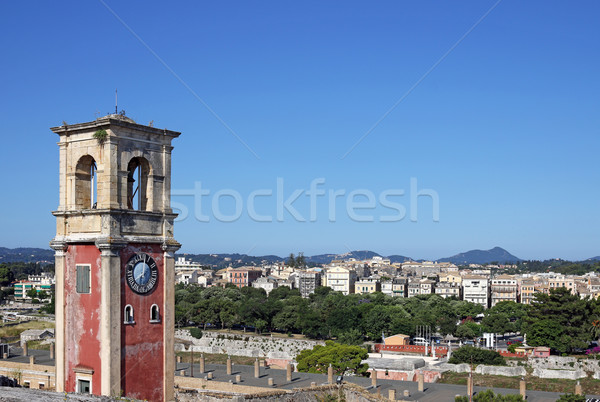 old clock tower Corfu town landmark Stock photo © goce