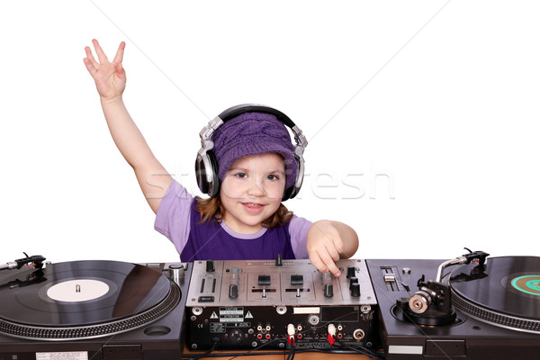Kislány játék zene lány gyermek szépség Stock fotó © goce