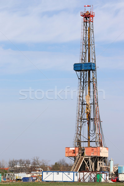 Öl Bohrinsel Bereich Bergbau Industrie Himmel Stock foto © goce