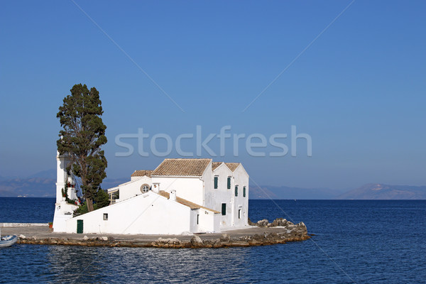 Vlacherna monastery Pontikonisi Corfu seascape Stock photo © goce