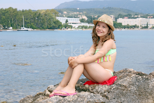 happy little girl on summer vacation Corfu island Stock photo © goce