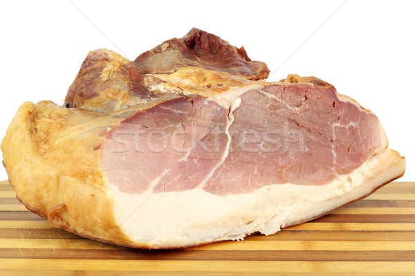 delicious smoked ham on white background Stock photo © goce